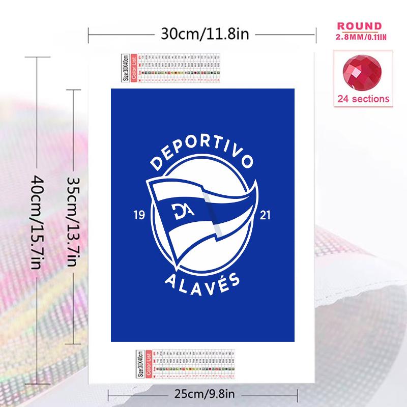 Deportivo Alaves 100% Round Full Drill 5D DIY Diamond Painting Embroidery Cross Stitch Rhinestone Decor