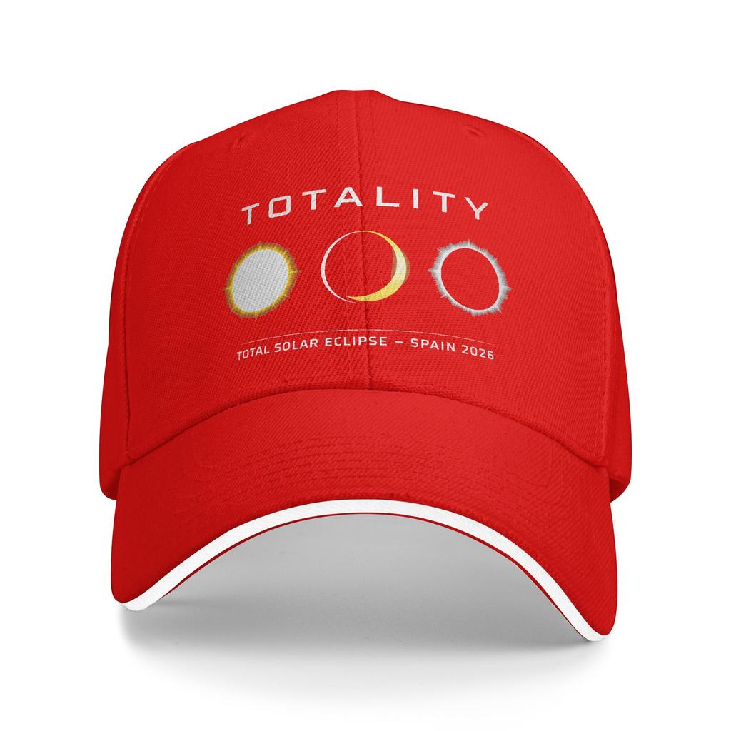 Spain Total Solar Eclipse  Totality Sandwich Baseball Cap Fashion Astronomy for Unisex Women Polyester Sun Cap Sports Adult Hat