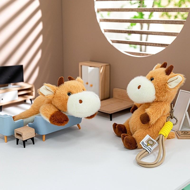 Little Cartoon Cow Plush Pendant With Pp Cotton For Kids Decoration Gift