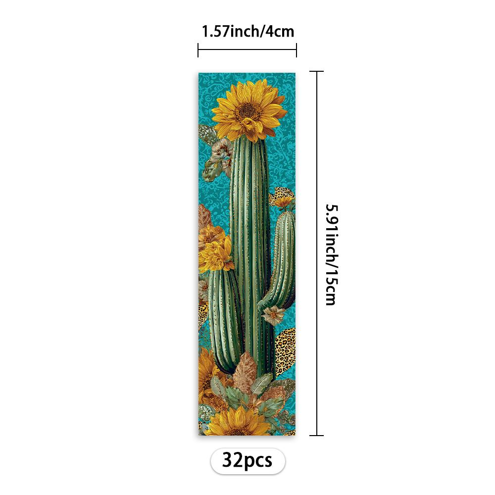 32pcs, Retro Sunflower Bookmark, Back To School Season, Christmas, Halloween, Suitable for Teachers, Readers, and Birthday Gifts