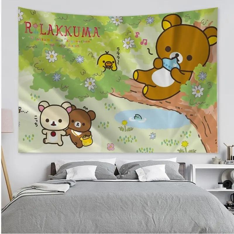 Office Living Room Tapestry Cute Bear Cartoon Tapestry Home Wall Decoration Tapestry