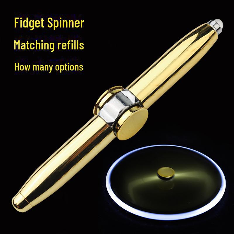 Rotierender Leuchtender Dekompressions-Metall-Finger-Kreisel-Kugelschreiber