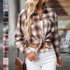 Autumn and Winter Casual and Fashionable Loose Checkered Pocket Shirts