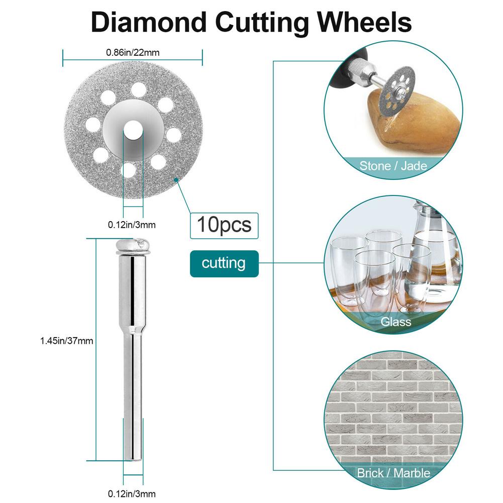 60 Pcs/set Diamond Cutting Wheels For Dremel Rotary Tool Die Grinder Metal Cut Off Disc