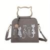 1pc Fashion Accessories Messenger Bag Women Handbags Cat Pattern Shoulder Crossbody Bag