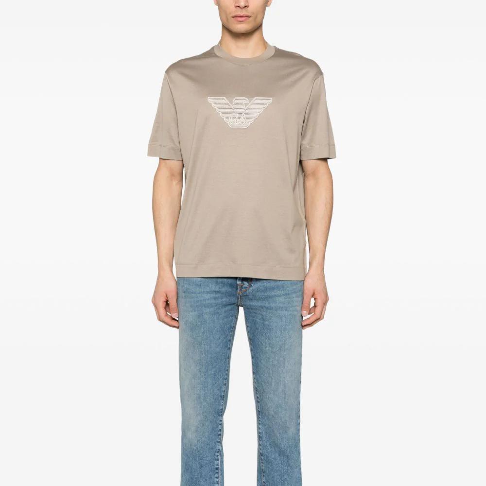 EMPORIO ARMANI Logo Embroidered Crewneck T Shirt EM001033-AF10017-M6116