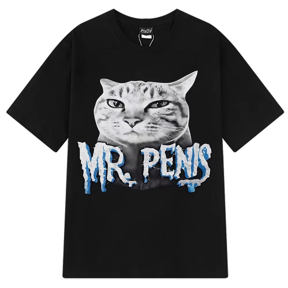 

Mr Pen Is Cat Funny Meme T-shirts Men Women Harajuku Clothing T-shirts Summer Short-sleeved Loose Casual Cotton Hip-hop T-shi... S разноцветный