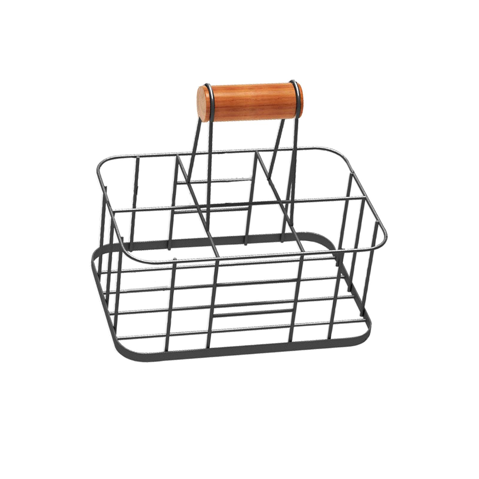 

Drink Carrier Equipment with Handle Multifunction 6 Grid Reusable Drink Caddy Holder Wine Bottle Storage for Office Catering KTV серый
