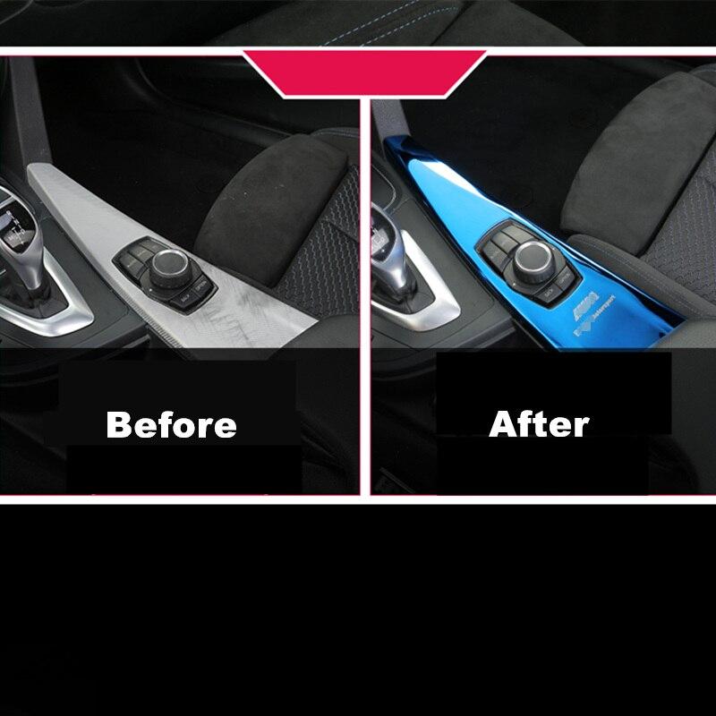 For 3 4 GT F30 F32 F34 F35 F36 2013-2019 LHD M Performance LOGO Car Interior ABS Multimedia Center Console Panel Cover Case