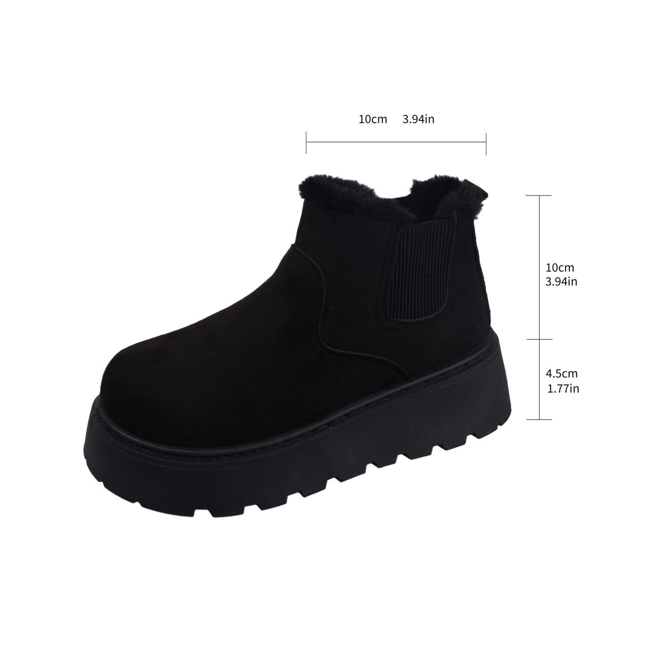 

Women Snow Boots Winter Thick Plush Warm Cotton Shoes 2026New Suede Ankle Boot Outdoor Non Slip Platform Boot Winter Short Boots 38 чорний