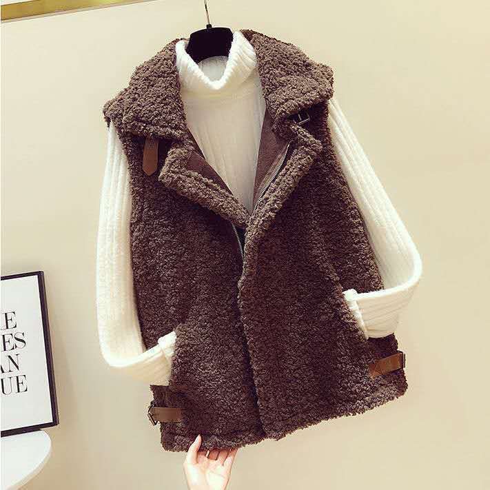 Lammwolle Weste Damen Herbst und Winter neue Oberbekleidung Weste vielseitige Pelz integrierte Weste Jacke