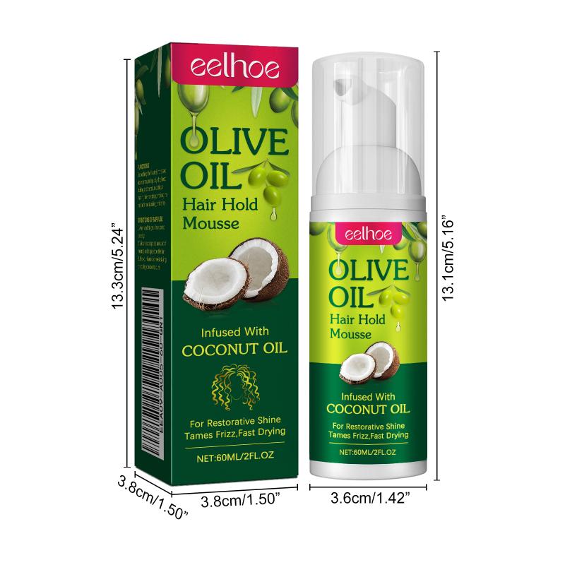 Eelhoe Olive Oil Hair Styling Mousse Curling Styling Moisturizing Curling Styling Durable Anti Frizz Mousse