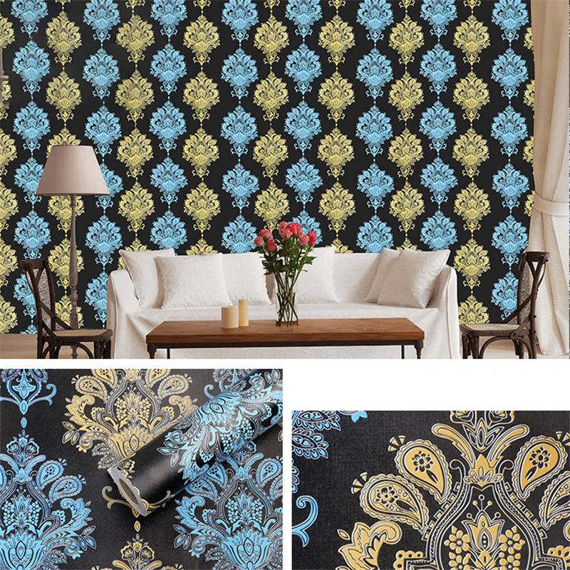 10m/20m PVC Pogrubione Europejskie Vintage Kwiatowe Tło Drukowane Samoprzylepne Tapety Naklejki Renowacyjne Wystrój Domu Hotelowego