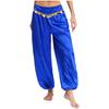 Womens Belly Dance Pants Low Waist Sequins Loose Harem Pants Baggy Design Halloween Arabian Performance Costume