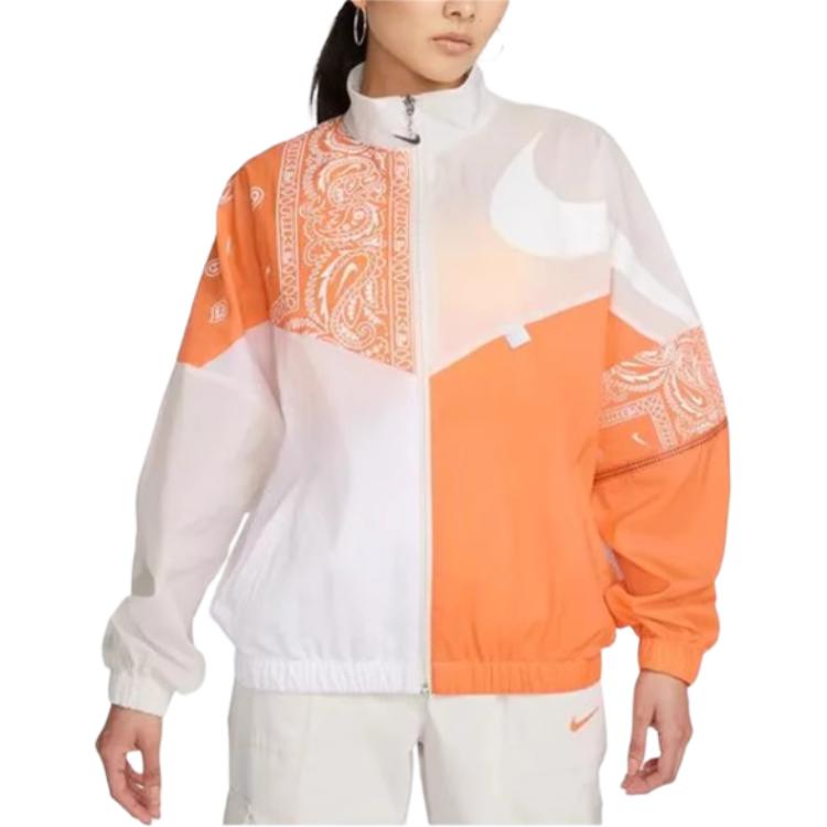New Nike Women'ss Colorblock Windproof Sport Jacket White FJ7728-030