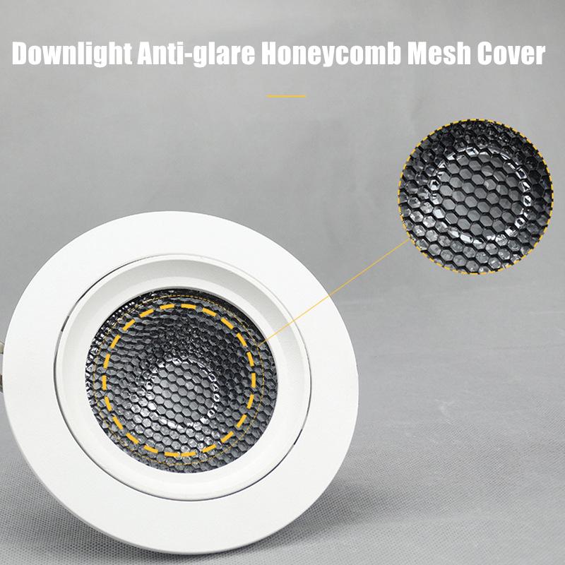 LED Downlight Anti-orbire Acoperire Plasă Fagure Lumină pe Șină Spot Lumină Moale Aluminiu Rotund Anti-strălucire Grilaj Abajur Hoo