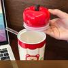 Roter Apfel Bär Keramiktasse Hochpräzise Niedlich Große Kapazität Wasserbecher Weiblich Feiertagsgeschenk Strohbecher