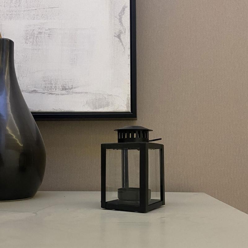 Minimalists Square Metal Candle Holders With Clear Glass Farmhouses Decoration Hanging Lanterns For Tabletop Display