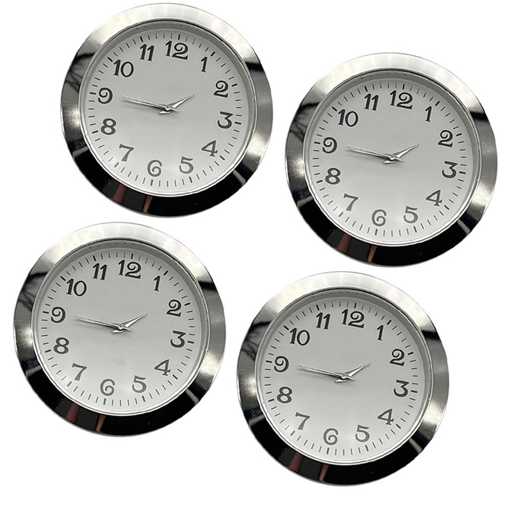 Set of 4 55mm Quartzs Clock Face Insert Inlaid with Arabic and Roman Numerals for Home and Office Clock Repair Decors