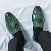 Men’s Loafers Wingtip Dress Formal Patent Leather Shoes Men Green Tuxedo Wedding Blazers Saddle Shoes Large Size