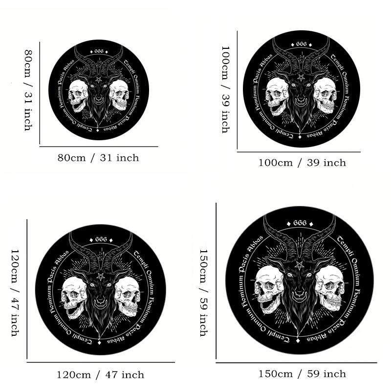 1pc Goat Skull Tapestry Area Rug, Fantasy Skull Satan Print Floor Mat, Baphomet Demon Skeleton Carpet For Living Room Bedroom Home Decor, Fa