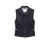 Autumn and Winter New Women clothes Lapel Sleeveless Zipper Ornament Metal Details Waist Hugging Denim Vest 77036349