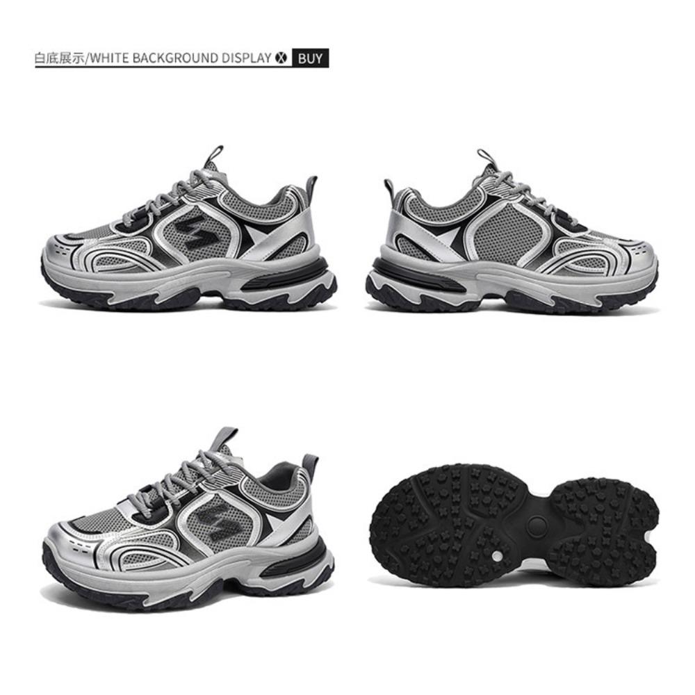 Casual Sports Shoes - Loose Sports Style Lace Up Low Top Shoes, for Outdoor Activities, Hiking, Skateboarding,Plus Size Fashionable Sports Shoes