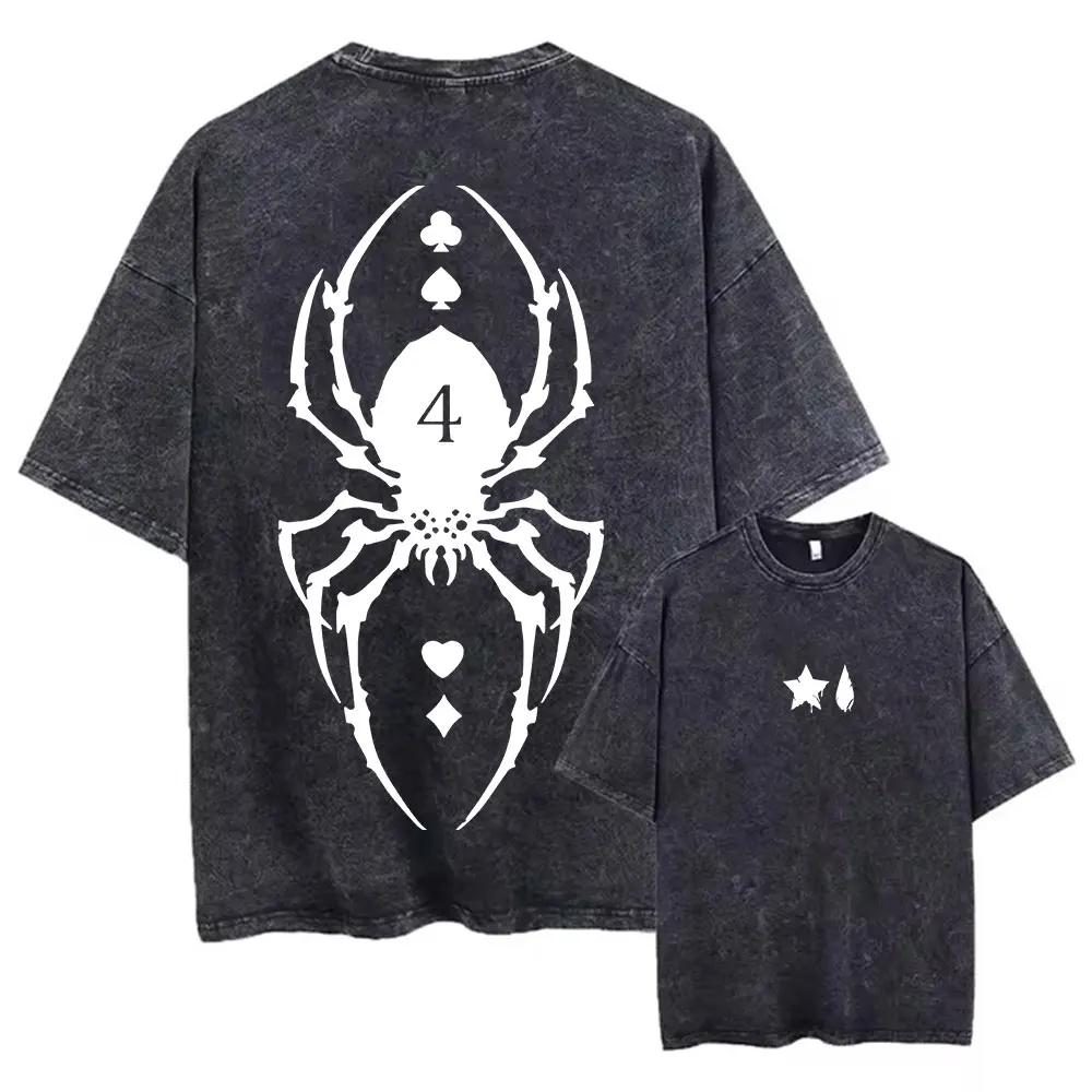 Japanese Anime Hunter X Hunter Printed Washed T-shirt 100% Polyester Fashion Comfortable Breathable Simple Harajuku Style In Summer