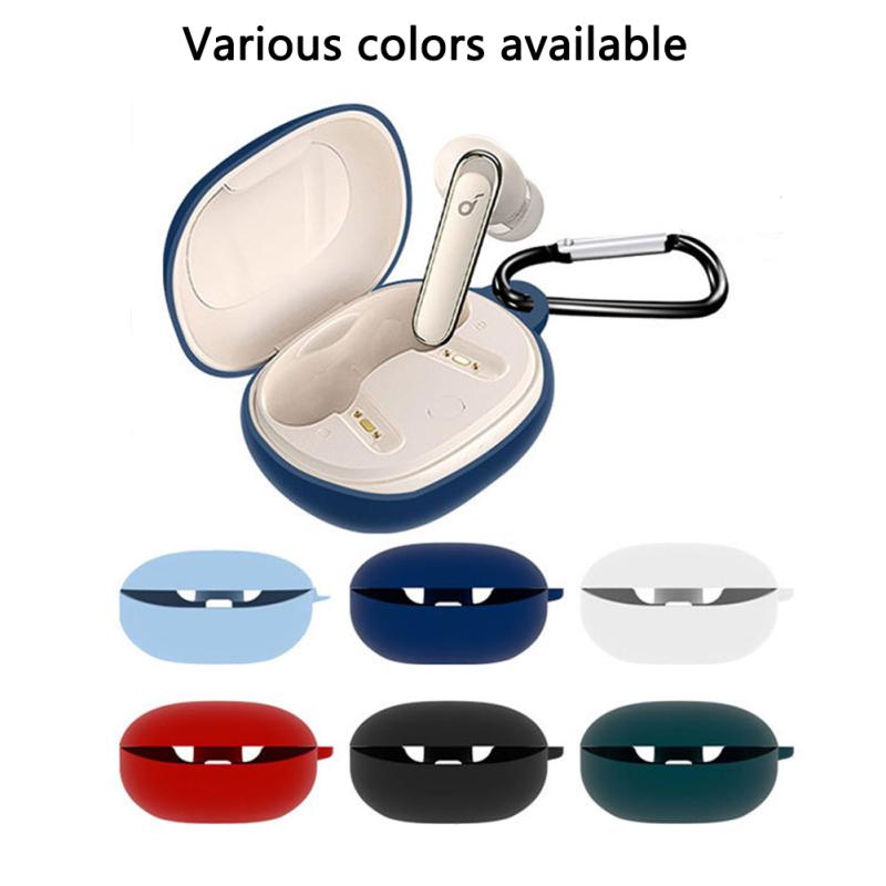 Silikon-Schutzhülle Drahtlose Bluetooth-Kopfhörer-Schutzabdeckung mit Karabiner Kompatibel für