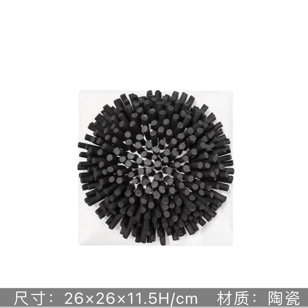 Ceramic Square White Flower Painting Creative Living Room Decoration Ceramic Petal Painting Interior Decoration Background Wall