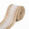 Handmade Retro Clear Texture Burlap Lace Roll Natural White Lace Jute Canvas Roll Home Supplies