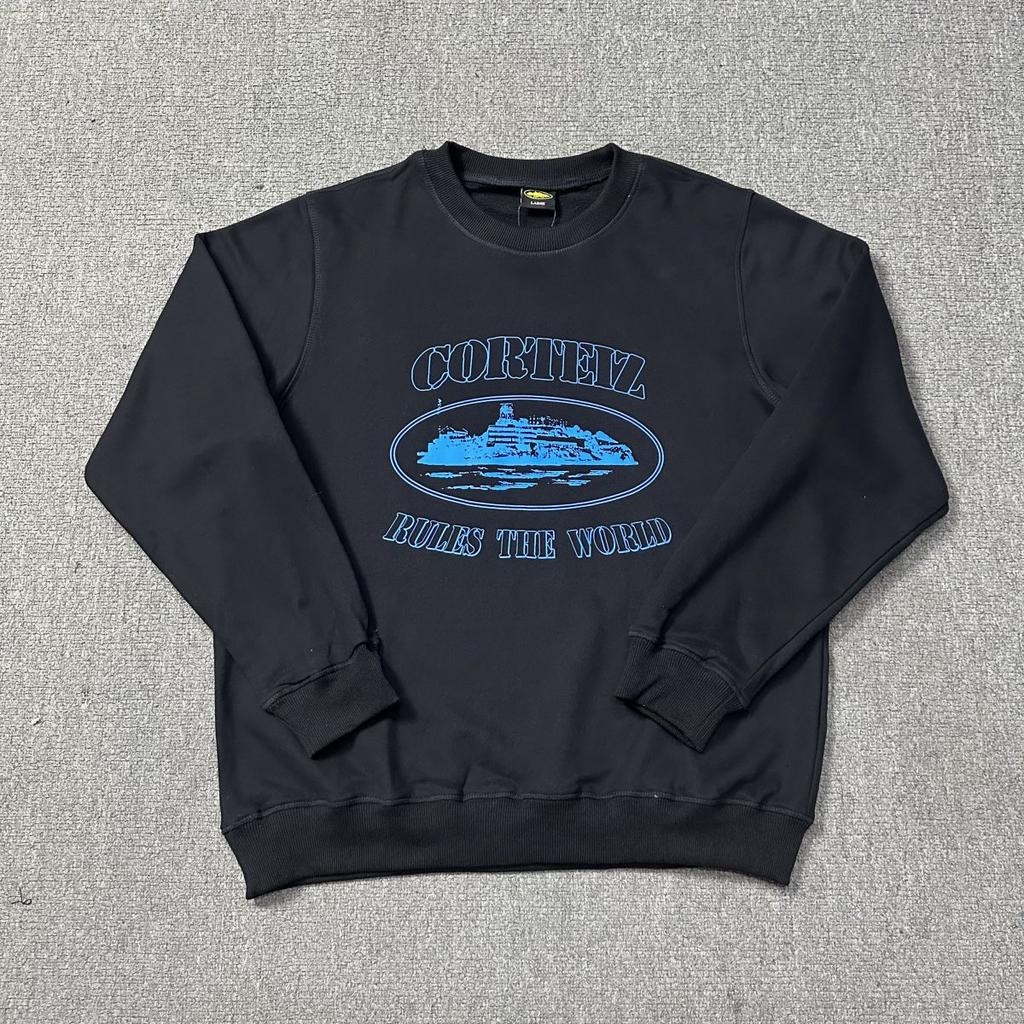 Alcatraz CORTEIZ Classic Alphabet Print Crew Neck Sweater Loose Casual Men's and Women's Couples Long Sleeve Hoodie
