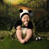 Baby Photography Props Suit Infant Panda Bonnet Long Sleeve Romper Newborn Photo Bodysuit SkinFriendly Baby Photo Outfit