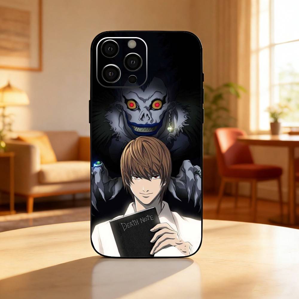 Anime D-Death Note Phone Case For iPhone17,16,15,14,13,12 Plus,Max Soft Silicone Black Cover