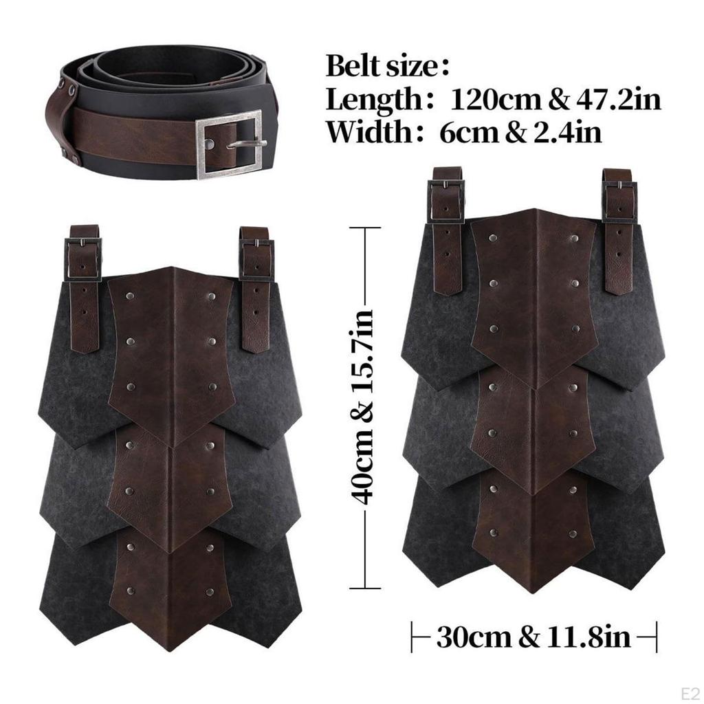 Medieval Faux Leather Thigh Decorative Wide Belt for Carnival Fancy Dress