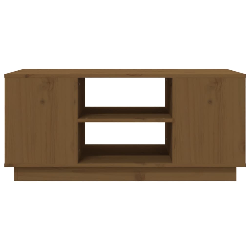  Stolik kawowy, miodowy brąz, 90x49x40,5 cm, lite drewno sosnowe