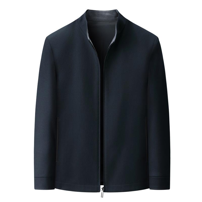 Autumn and winter high-end wool stand-up collar jacket for men, middle-aged business casual jacket, leading cadre civil servant top