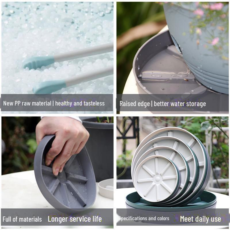 Round Thickened Plastic Flower Pot Tray - Breathable, Anti-Root Rot Base for Gardening.