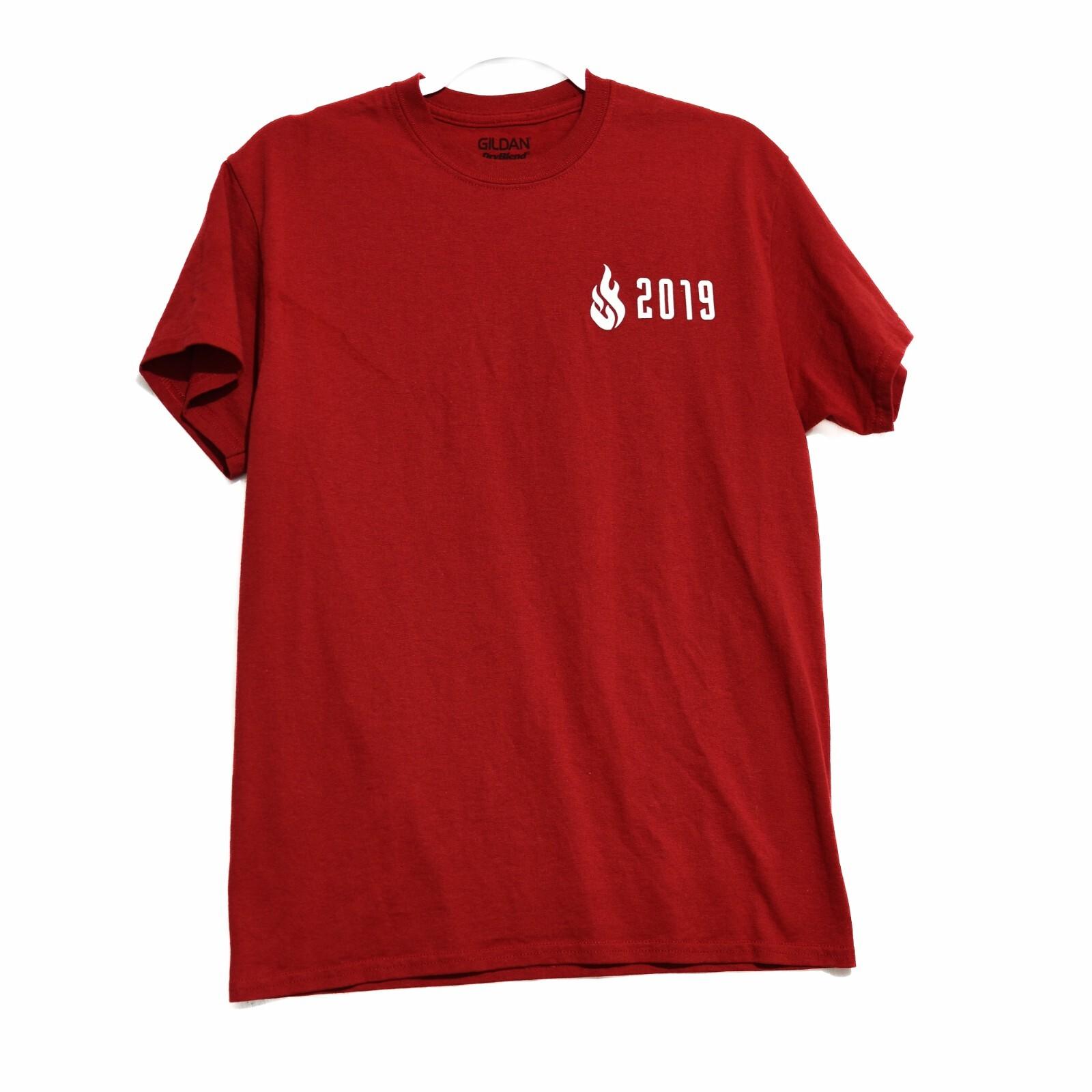 Gildan Dryblend EF 2019 Volunteer Team Mens Red T-Shirt Short Sleeve Size M XXXXL