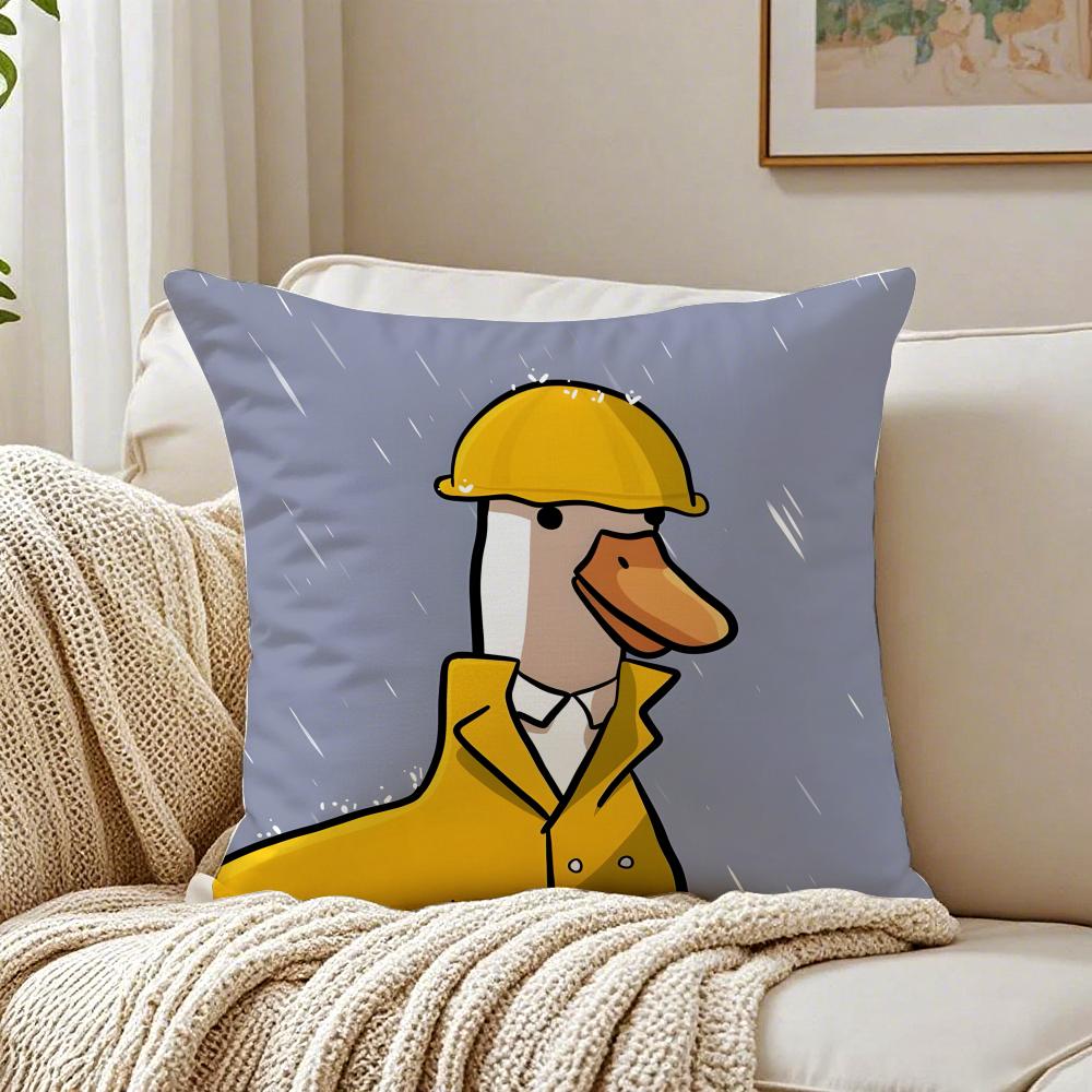 Simple fashion Cute GGoose Goose Duck Cushion Cover Linen Pillowcase Soft for Sofa Bed Home Room Decor