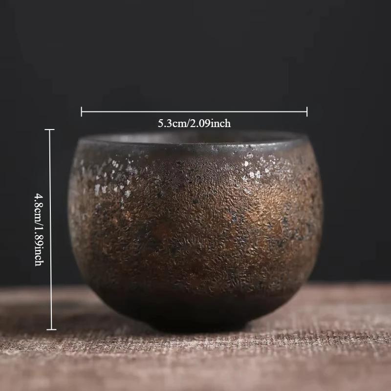 Japanese Ceramic Tea Cup - Vintage Rustic Stoneware, Handmade Single Cup, Zen Home & Tea Ceremony Use, Unique Design