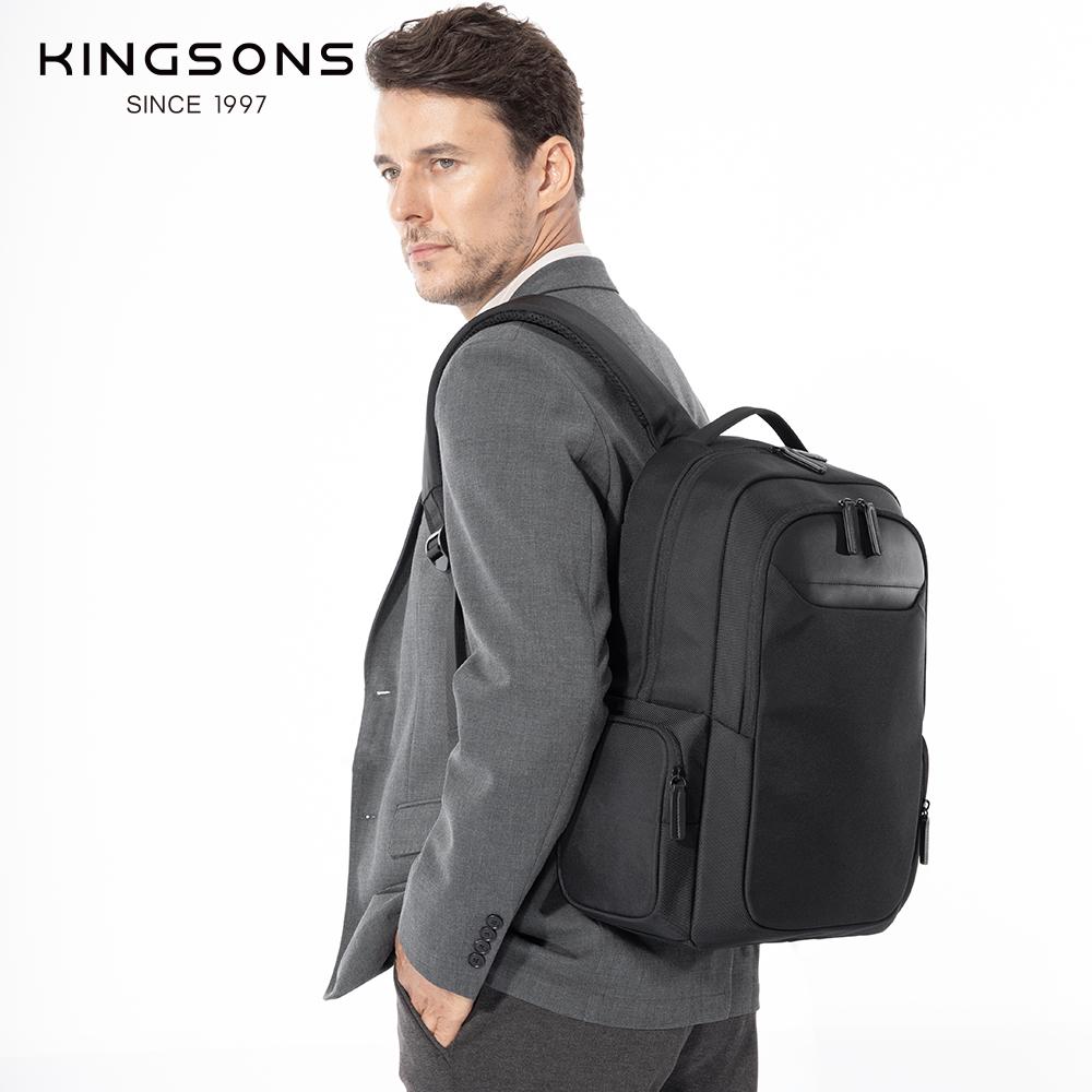 Men's Backpack, Kingsons 15.6'' Laptop Business Waterproof 23L Travel Bag with Luggage Strap, Durable Polyester Commuter Daypack