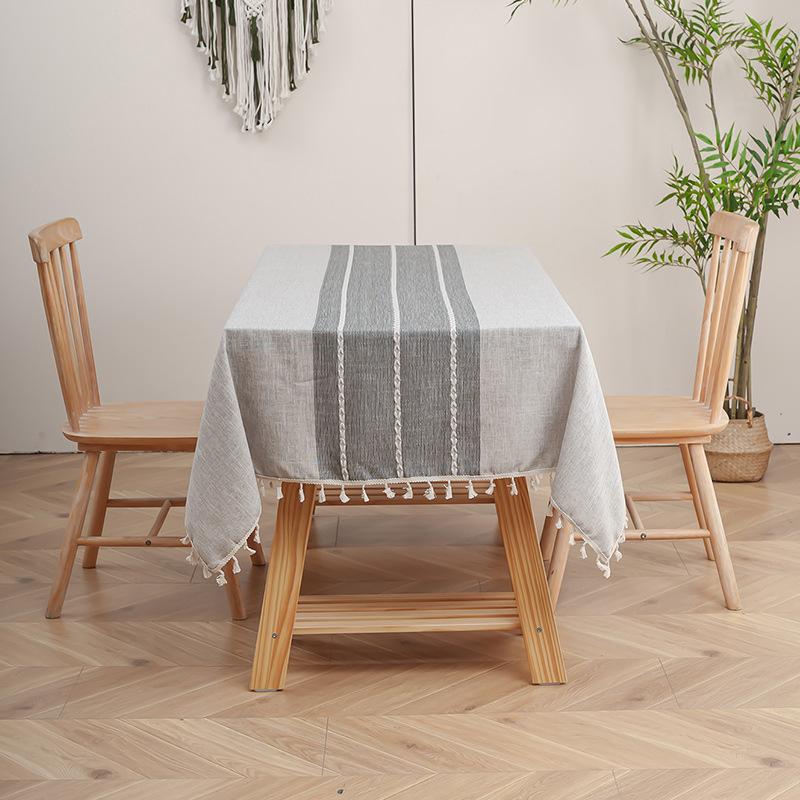 Waterproof And Oil-Proof Cotton And Linen Fabric Rectangular Tablecloth Coffee Table Pad Book Tablecloth Modern Simple Tablecloth