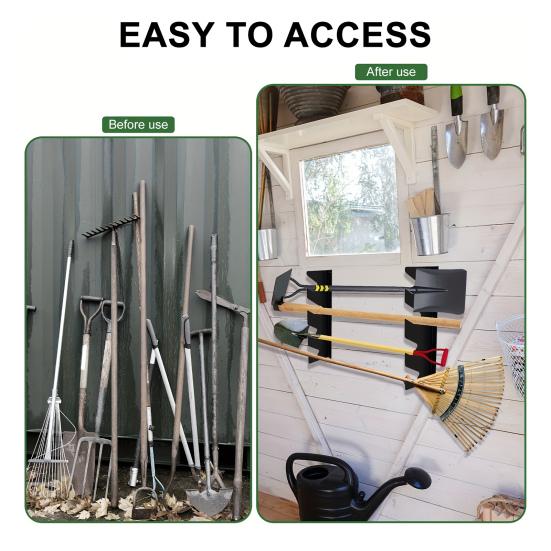 2 st Väggmonterad Verktygsorganisatorställ Kraftig Metall Multifunktionell Garage Förråd Trädgårdsredskap Förvaringshållare