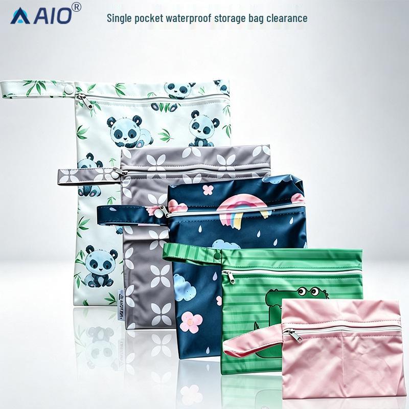 Waterproof Single Pocket Reusable Wet Diaper & Sanitary Napkin Bag
