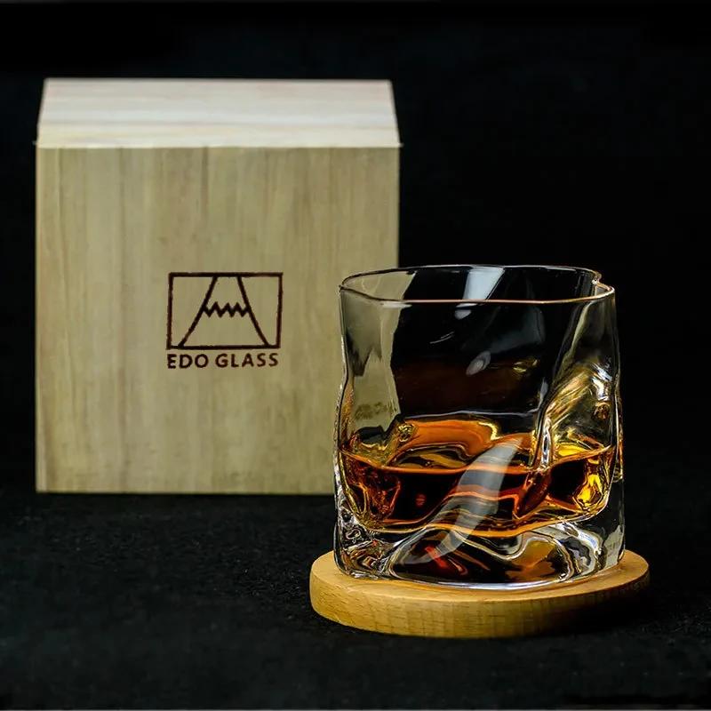

Japanese Edo Designer Crumple Paper Irregular Shape Crystal Faceted Phnom Penh Whiskey Whisky Rock Glass Artwork Wine Cup 260ml