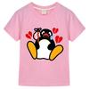 Pingu Kawaii Cartoon Print T-shirt Boys Girls Cartoon Graphic Tee-shirt 100% Cotton Tees Short Sleeve Summer Fashion O-neck Tops Anime T-shirt
