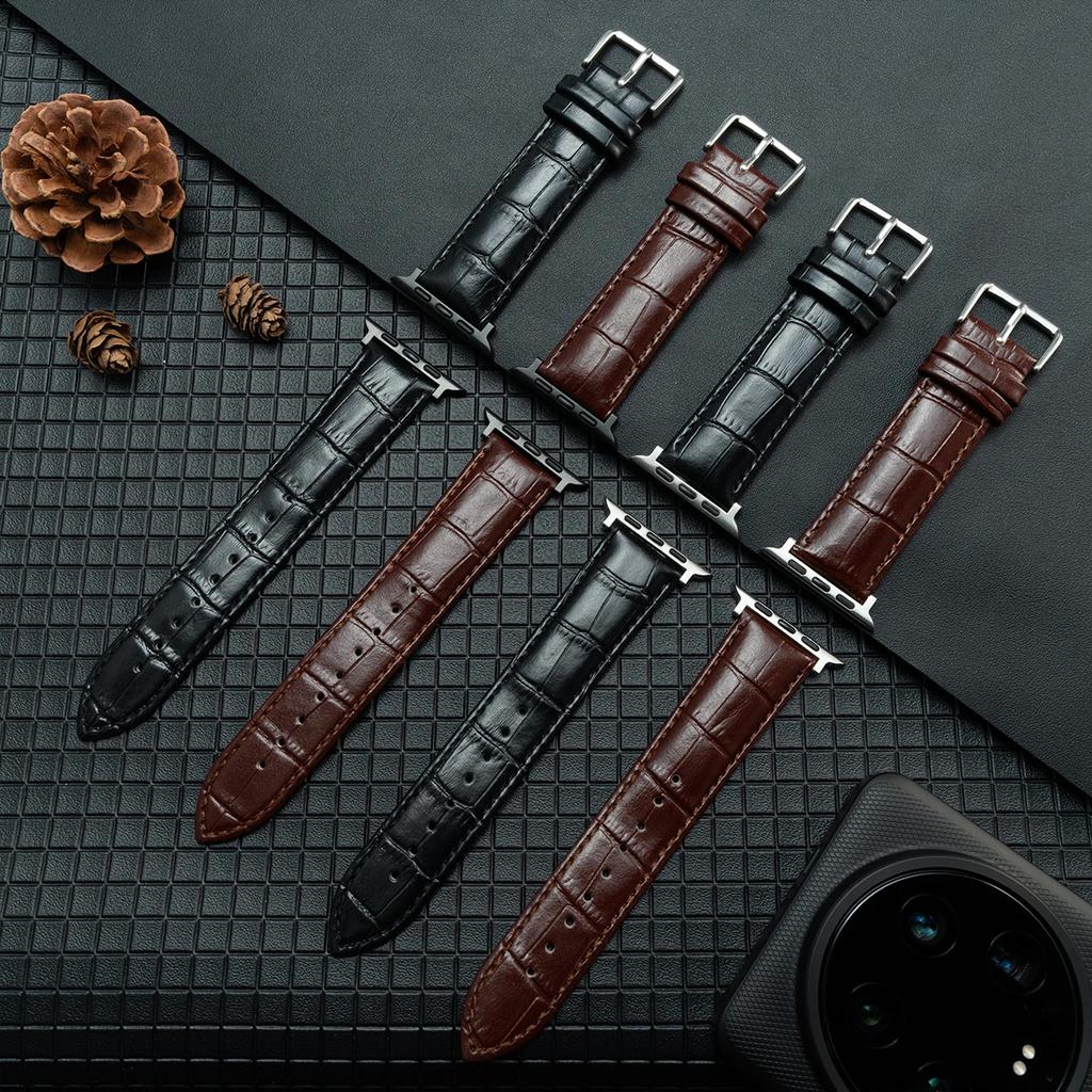 Leather Band Strap for Apple Watch Band Ultra 2 49mm 9 8 7 45mm 41mm High Quality for IWatch Series 6 SE 5 4 44mm 40mm Correa