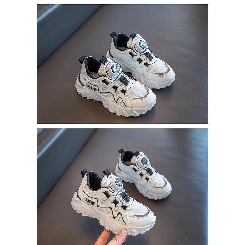 Dziecięce buty sportowe Wiosna i Jesień Nowe Chłopięce buty sportowe Siateczkowe Oddychające Duże Dzieci Obrotowy Przycisk Dziewczęce Modne