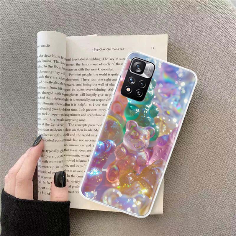 

Gummy Bears Phone Case For Redmi Note 13 12 Pro Plus 14 15 Pro 5G 11 11T 11E 11S 10 Pro 10S 9 9S Cover Cell Clear TPU Capa Cases Note 12 Pro Plus
